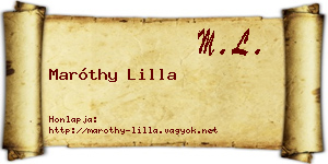Maróthy Lilla névjegykártya
